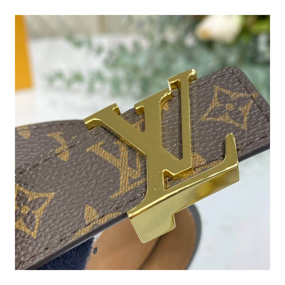 Louis Vuitton 25mm Mini Monogram Canvas LV Initials Belt M9781W