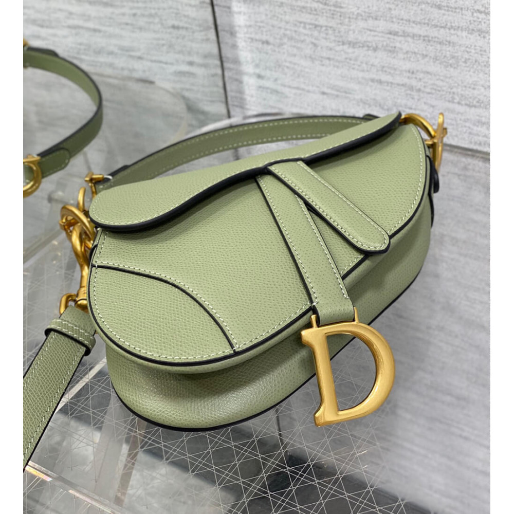 Dior Mini Saddle Bag with Strap Grained Calfskin M0456