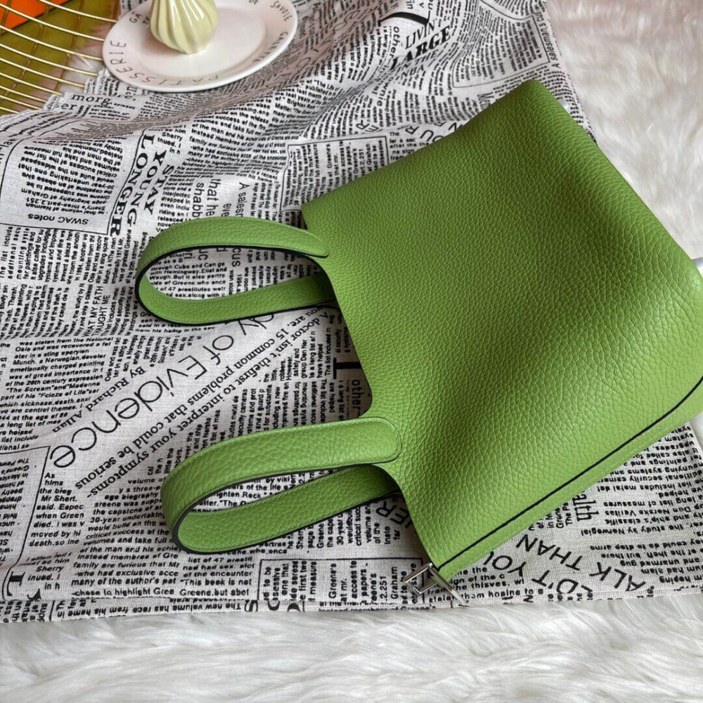 Hermes Picotin Lock Bag in Taurillon Clemence Vert Criquet