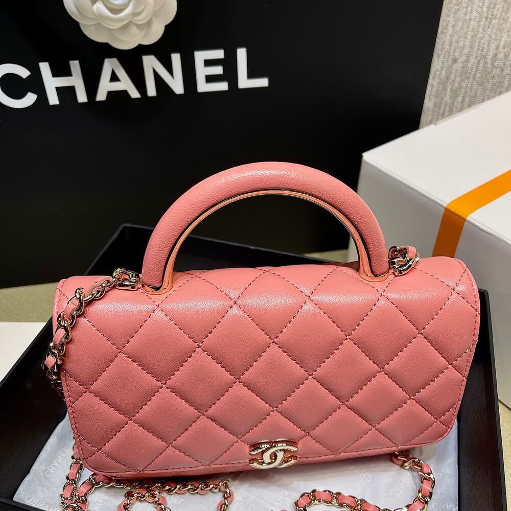 Chanel Wallet On Chain Top Handle Lambskin WOC AP2844 Black