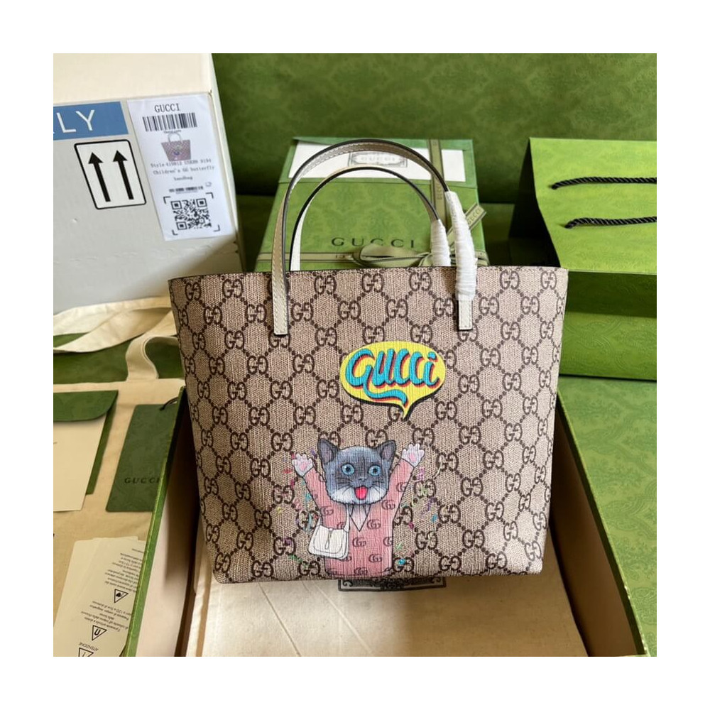 Gucci Children&#039;s Cat Print Tote 410812