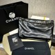 Chanel 22 Bag Handbag Black Shiny Calfskin AS4486