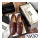 Gucci Leather Loafer with Double G 602496 Burgundy