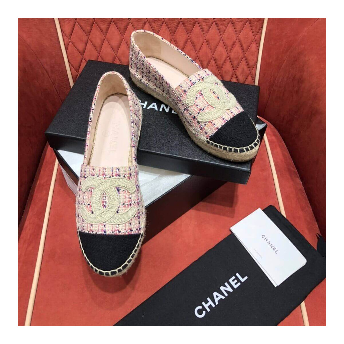 Chanel Tweed &amp; Grosgrain Espadrilles G29762