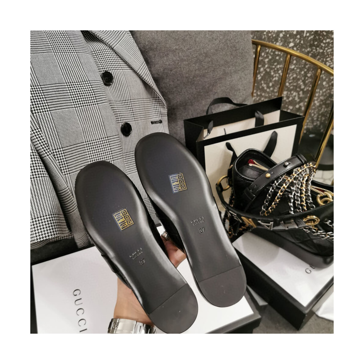 Gucci Leather Slipper 604075 Black