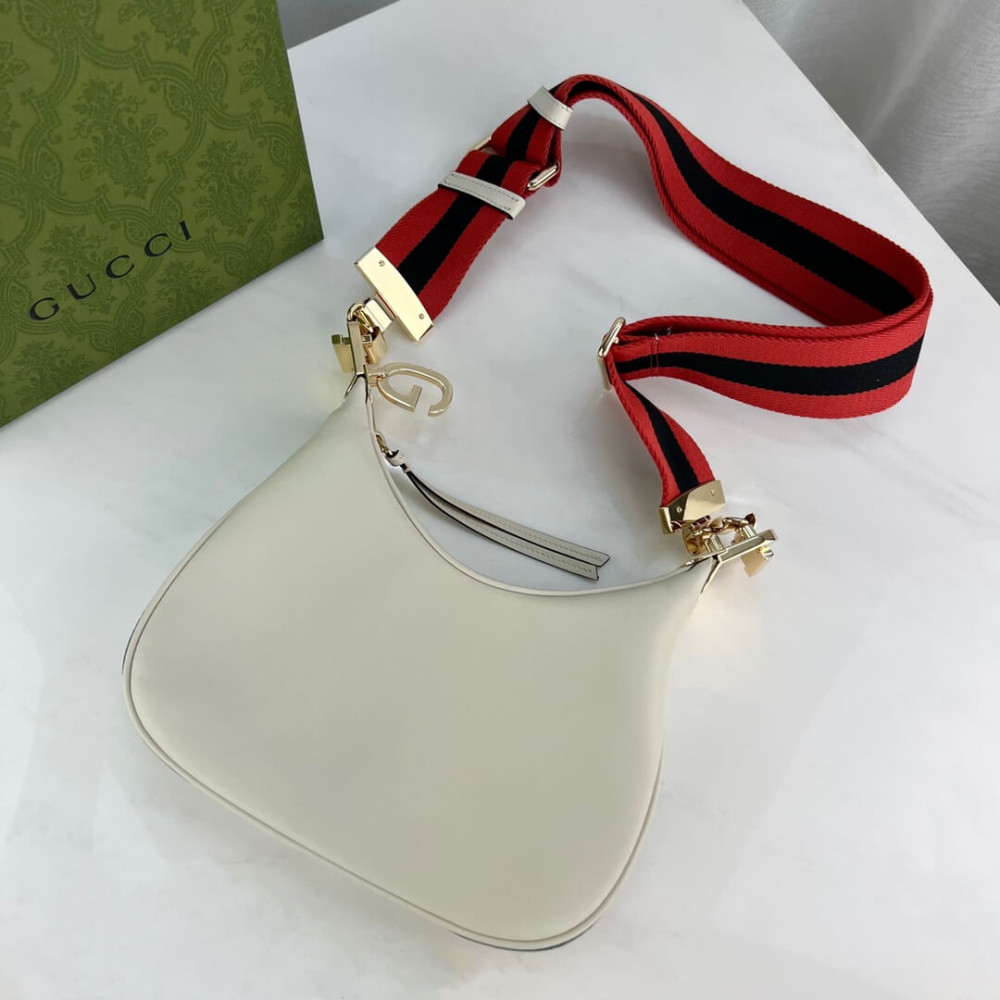 Gucci White Leather Attache Small Shoulder Bag 699409