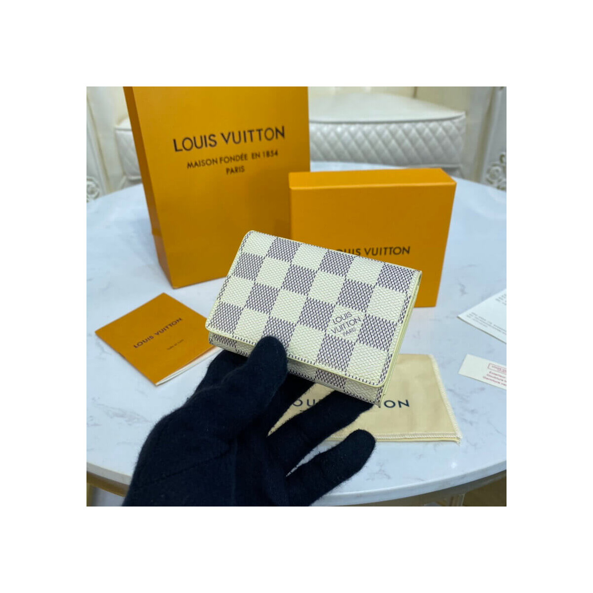 Louis Vuitton Damier Azur Enveloppe Carte De Visite