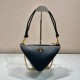 Prada Symbole Leather and Fabric Mini Bag 1BC176 Black/White