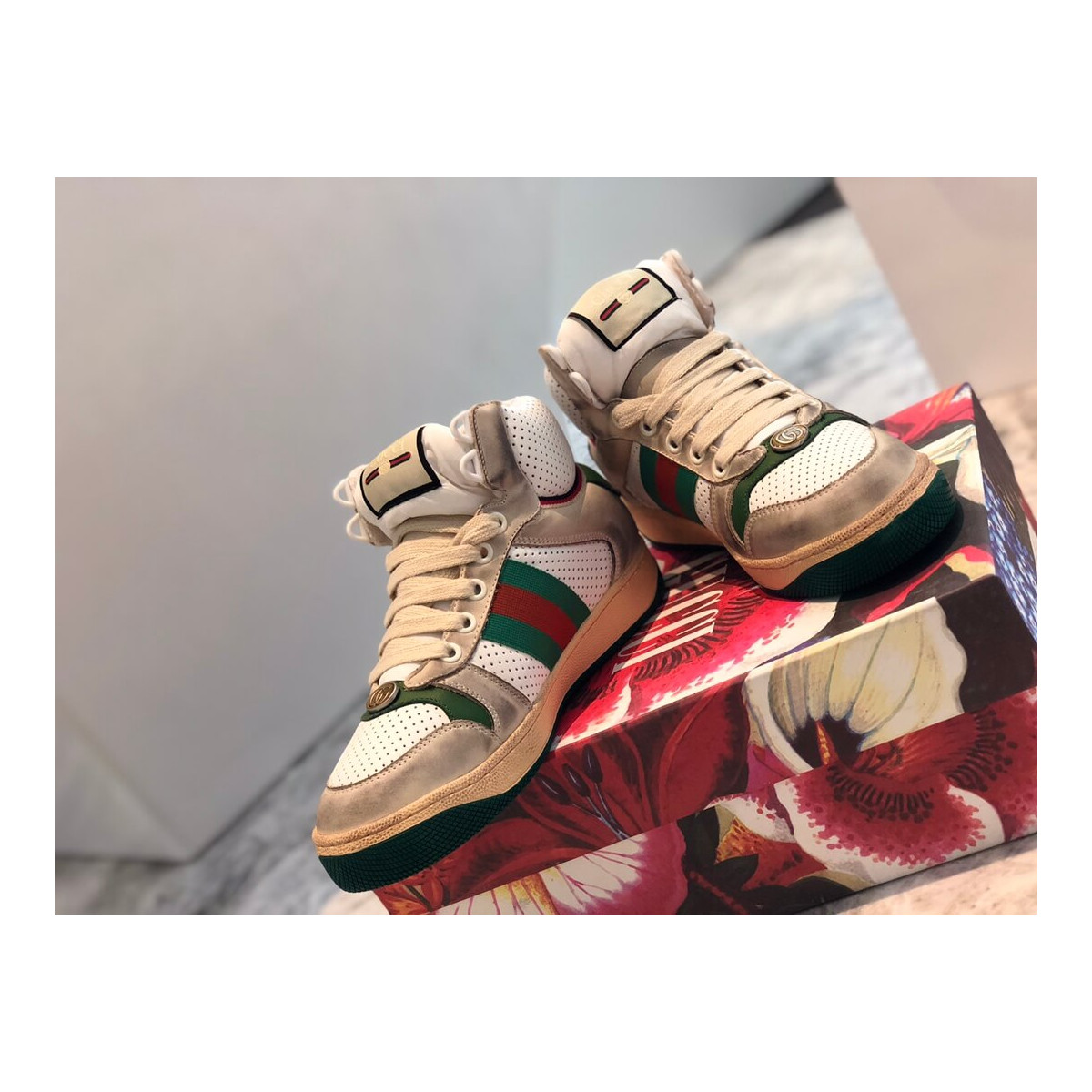 Gucci Screener High-Top Sneaker 563730 Green