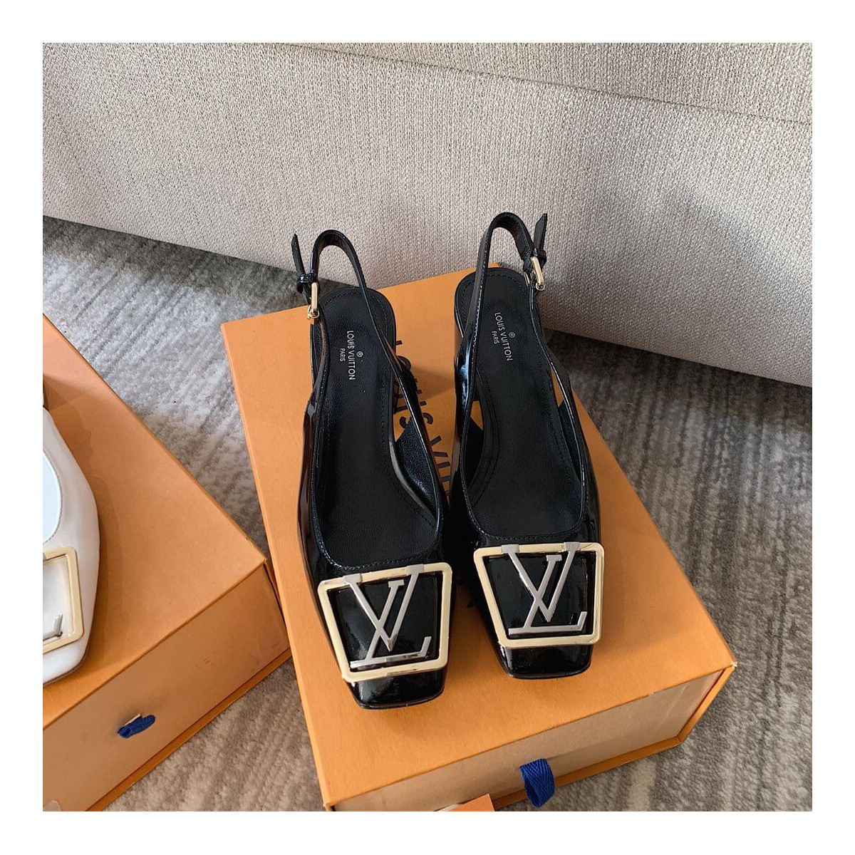 Louis Vuitton 5.5cm Madeleine Slingback Pump 1A646Z Black