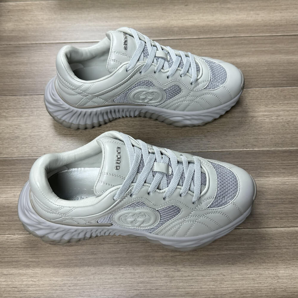 Gucci Ripple Trainer in Grey Leather 771653