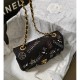 Chanel Tweed Small Double Flap Bag Embroidered Strass and Glass Pearls A01113