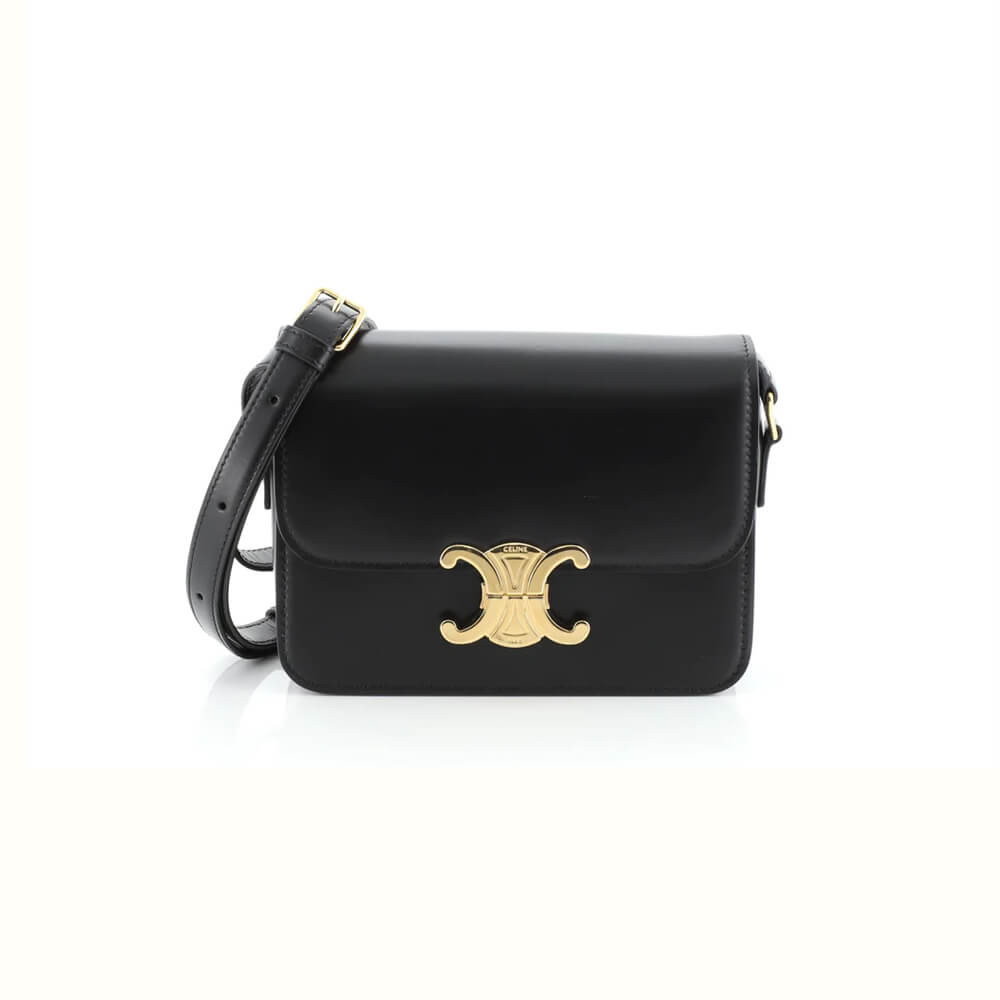 Celine Teen Triomphe Bag In Shiny Calfskin 188423