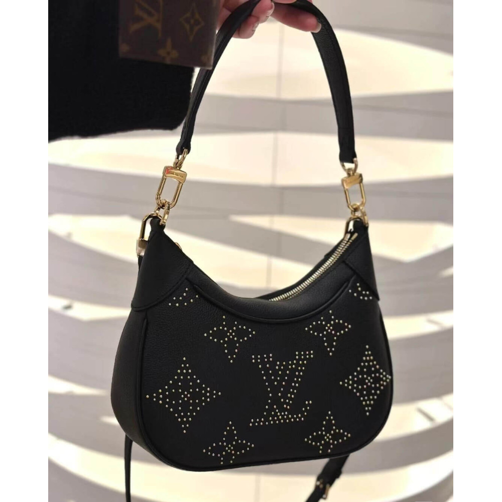 Louis Vuitton Bagatelle Bag M46735 Black Monogram Empreinte With Studs