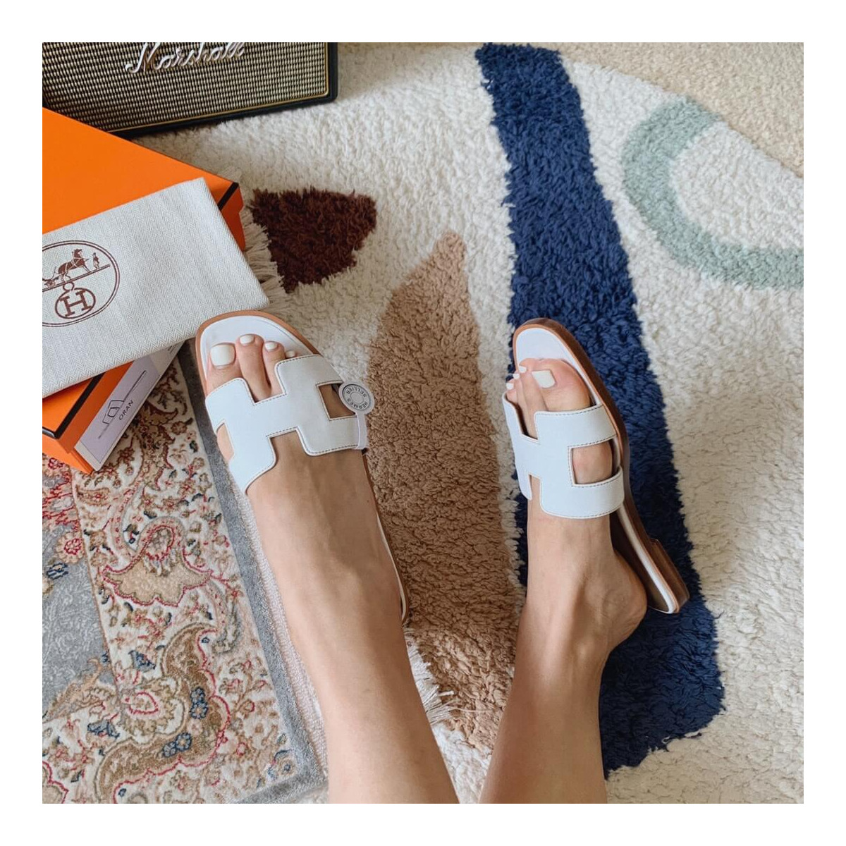 Hermes Oran Sandal in Box Calfskin H02105