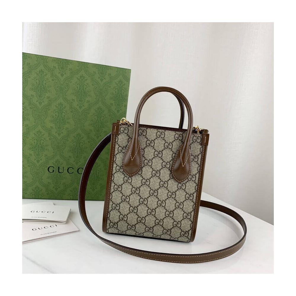 Gucci Mini Tote Bag with Interlocking G in GG Supreme 671623