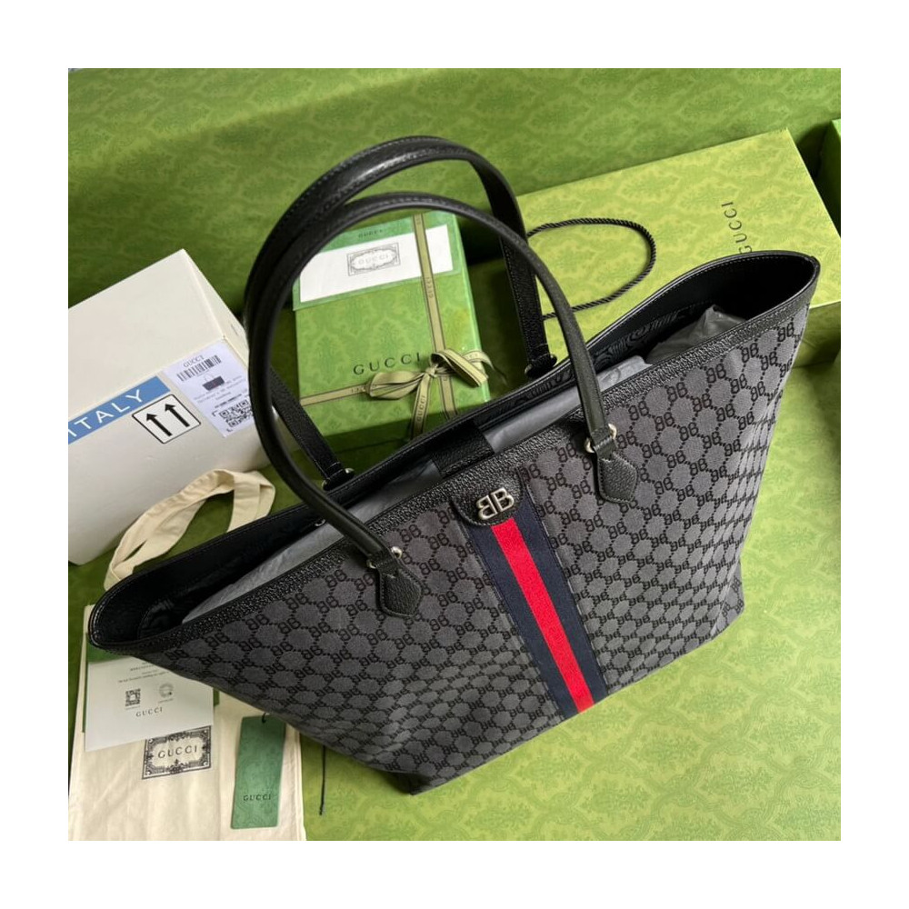 Balenciaga x Gucci Hacker Large Tote Bag 680127 Black