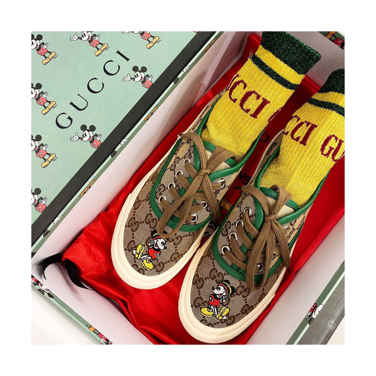 Gucci GG Disney x Gucci Low-Top Sneaker 875604 Green