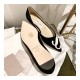 Jimmy Choo Love Flats Suede Pumps In Black and White Logo 231161