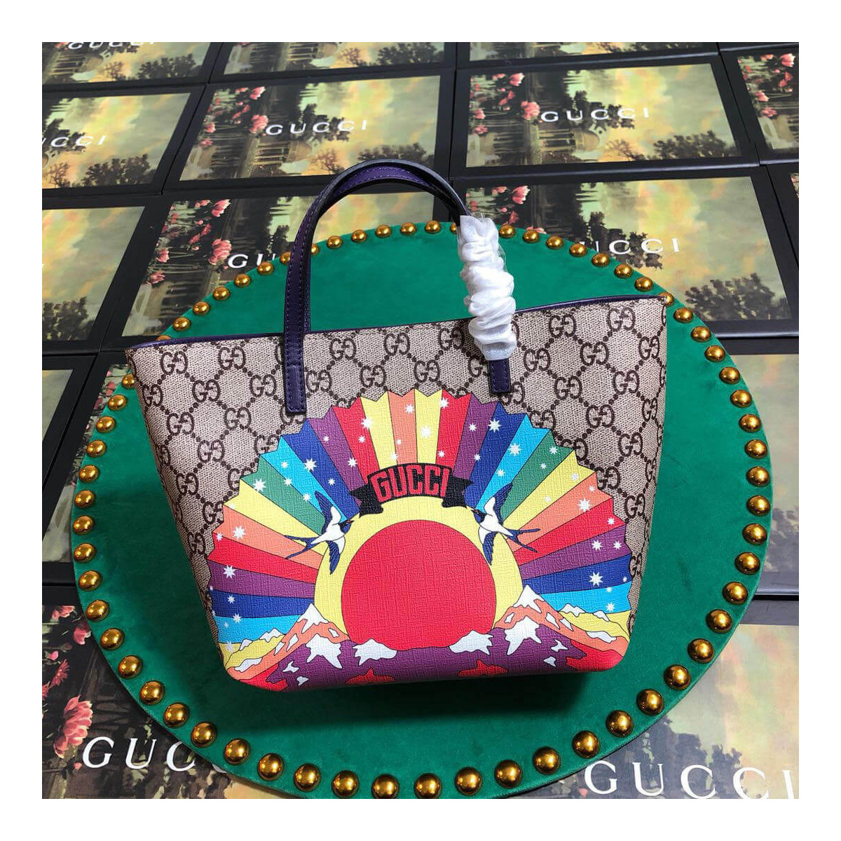 Gucci Children&#039;s Rainbow Print Tote 410812