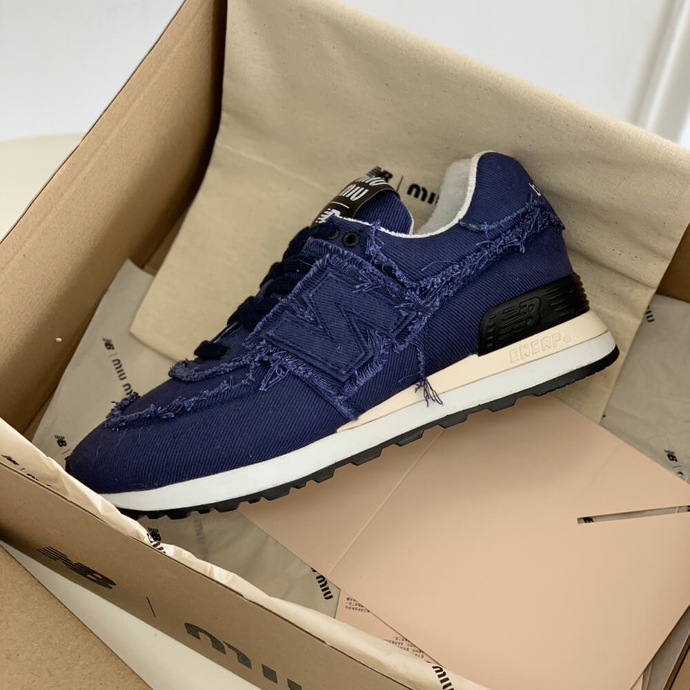 New Balance 574 x Miu Miu Denim Sneakers 5E765D