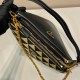 Prada Symbole Leather and Fabric Mini Bag 1BC176 Black/Beige