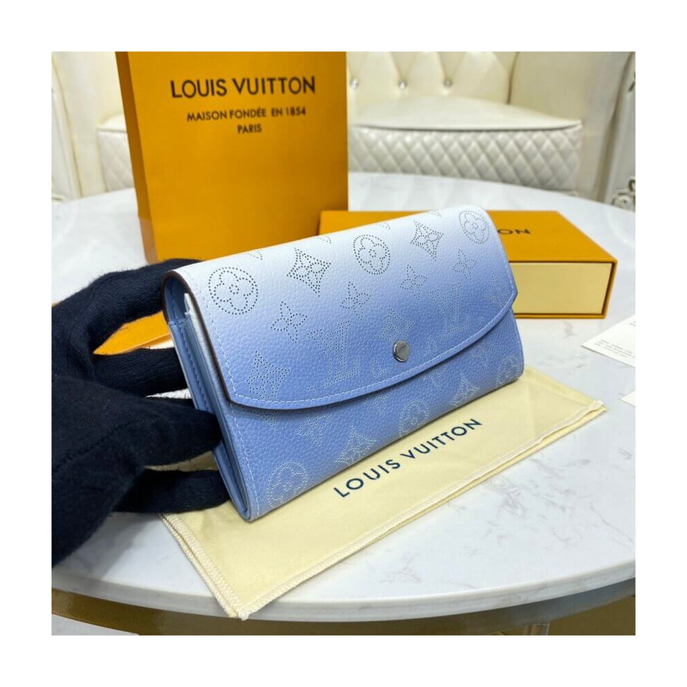 Louis Vuitton Iris Wallet in Blue Gradient Mahina Perforated Leather M60143