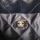 Chanel Mini 22 Handbag in Shiny Crumpled Calfskin Black with Pearl Chain AS4416