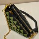 Prada Symbole Leather and Fabric Mini Bag 1BC176 Black/Ivy Green