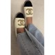 Chanel Cotton Tweed Logo Espadrille G39028 Light Yellow