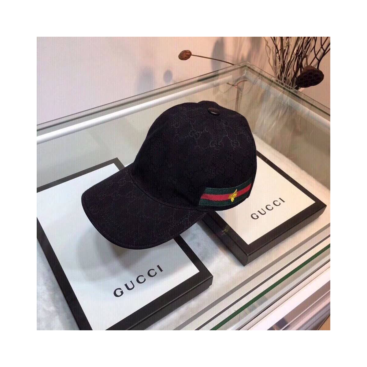 Gucci Original GG Canvas Baseball Hat with Web 200036