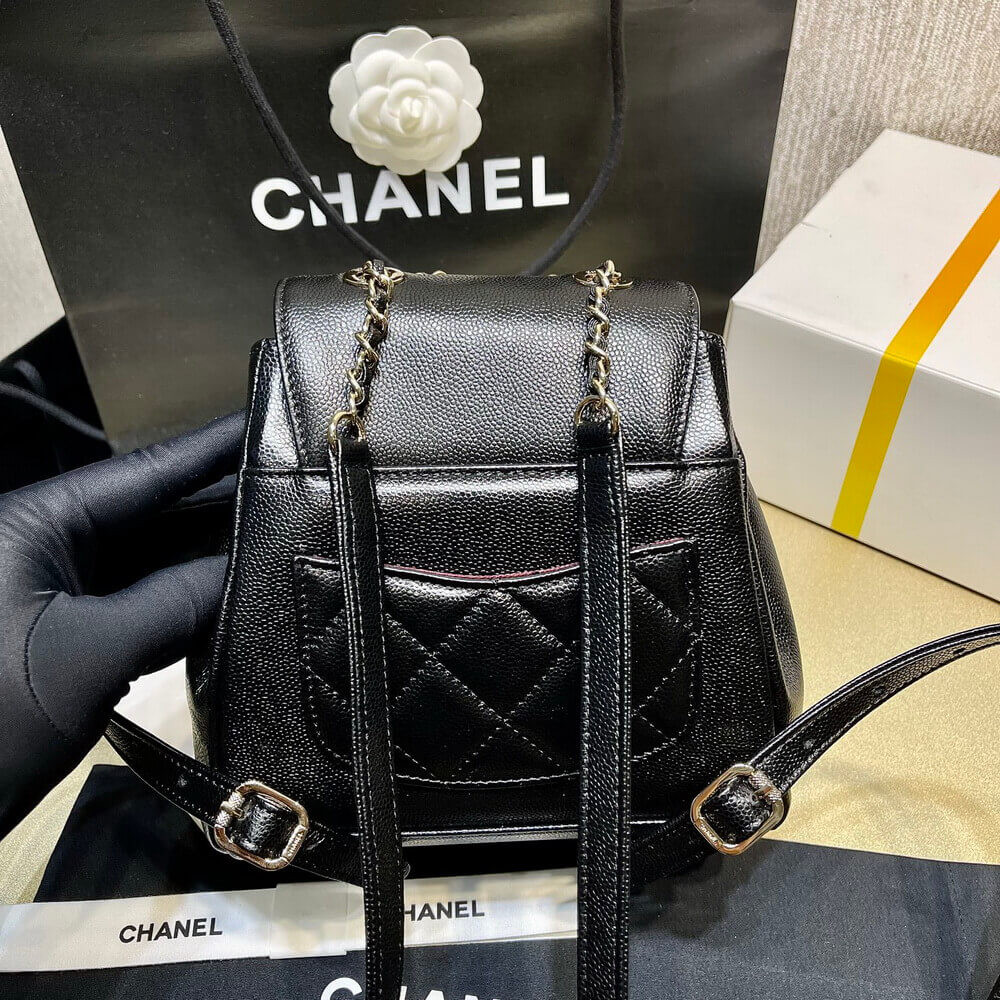 Chanel Business Affinity Mini Backpack in Black Caviar AS3530