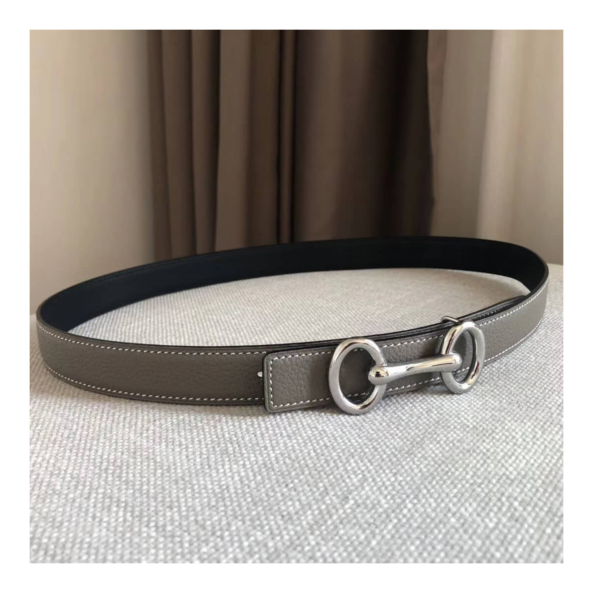 Hermes Gamma Belt Buckle &amp; Reversible Leather Strap 24mm H07536