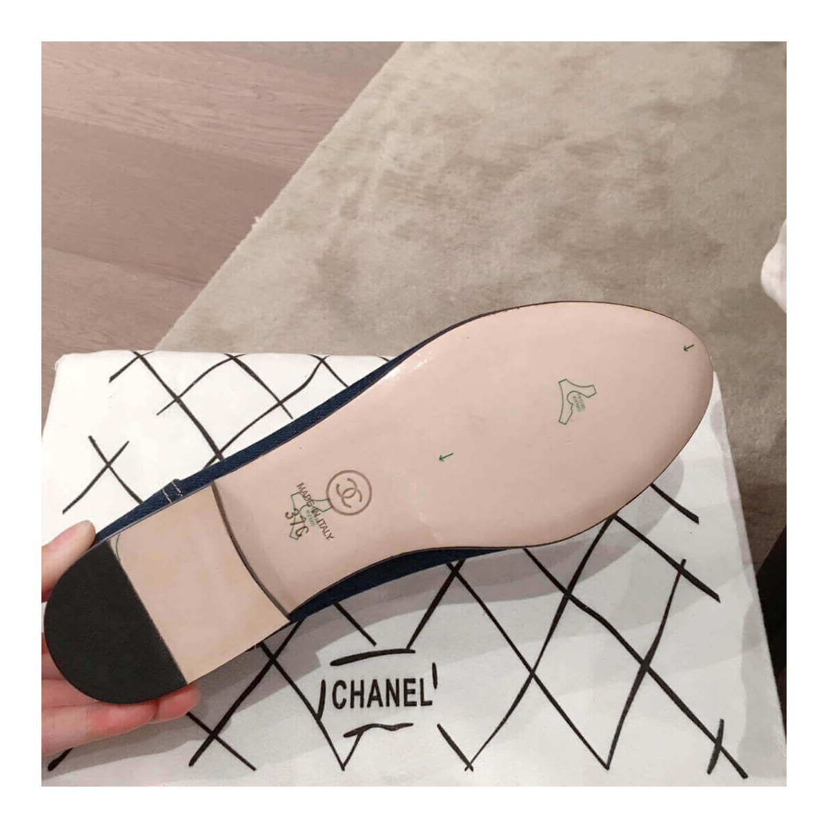 Chanel Denim Logo Ballerinas G35780