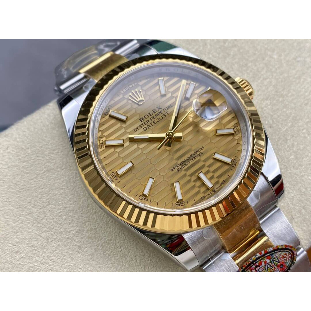 Rolex Datejust 41mm Oystersteel and Yellow Gold Automatic Fluted Bezel