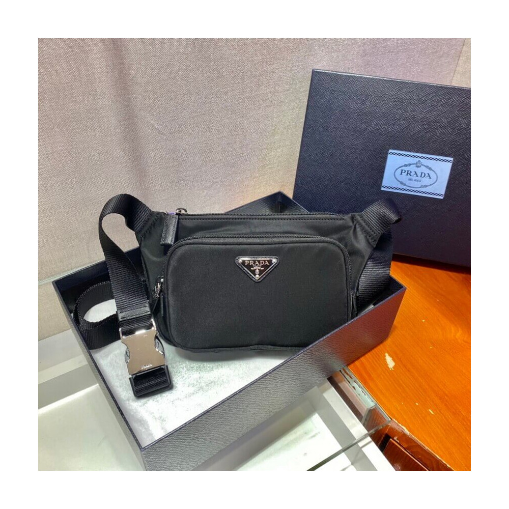 Prada Re-Nylon and Saffiano Leather Shoulder Bag 2VH128