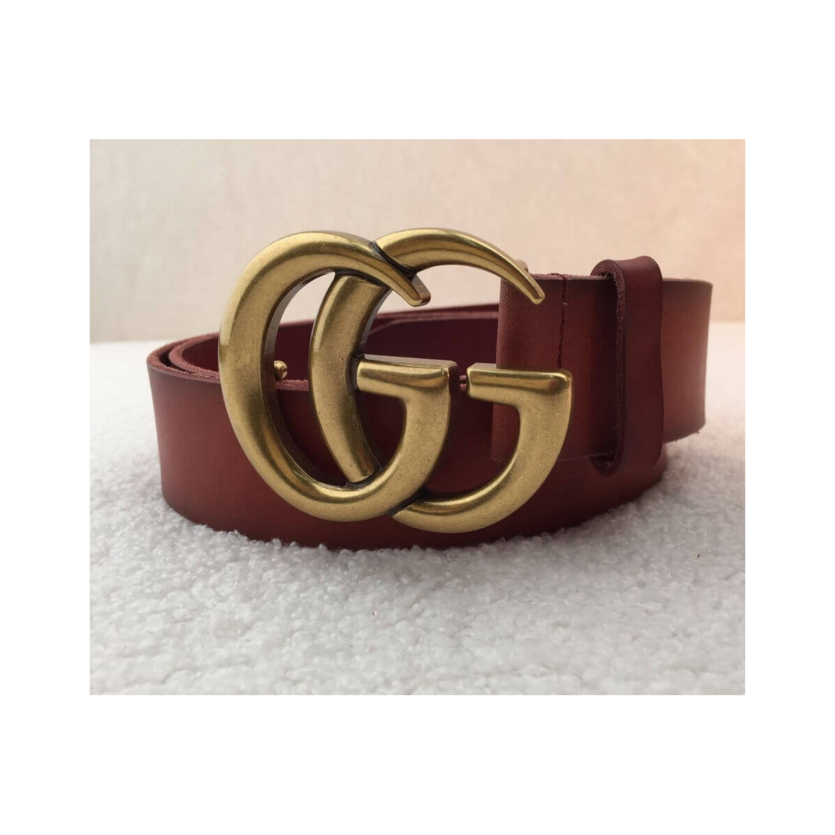 Gucci Leather Belt 40mm With Double G Brass Buckle 406831