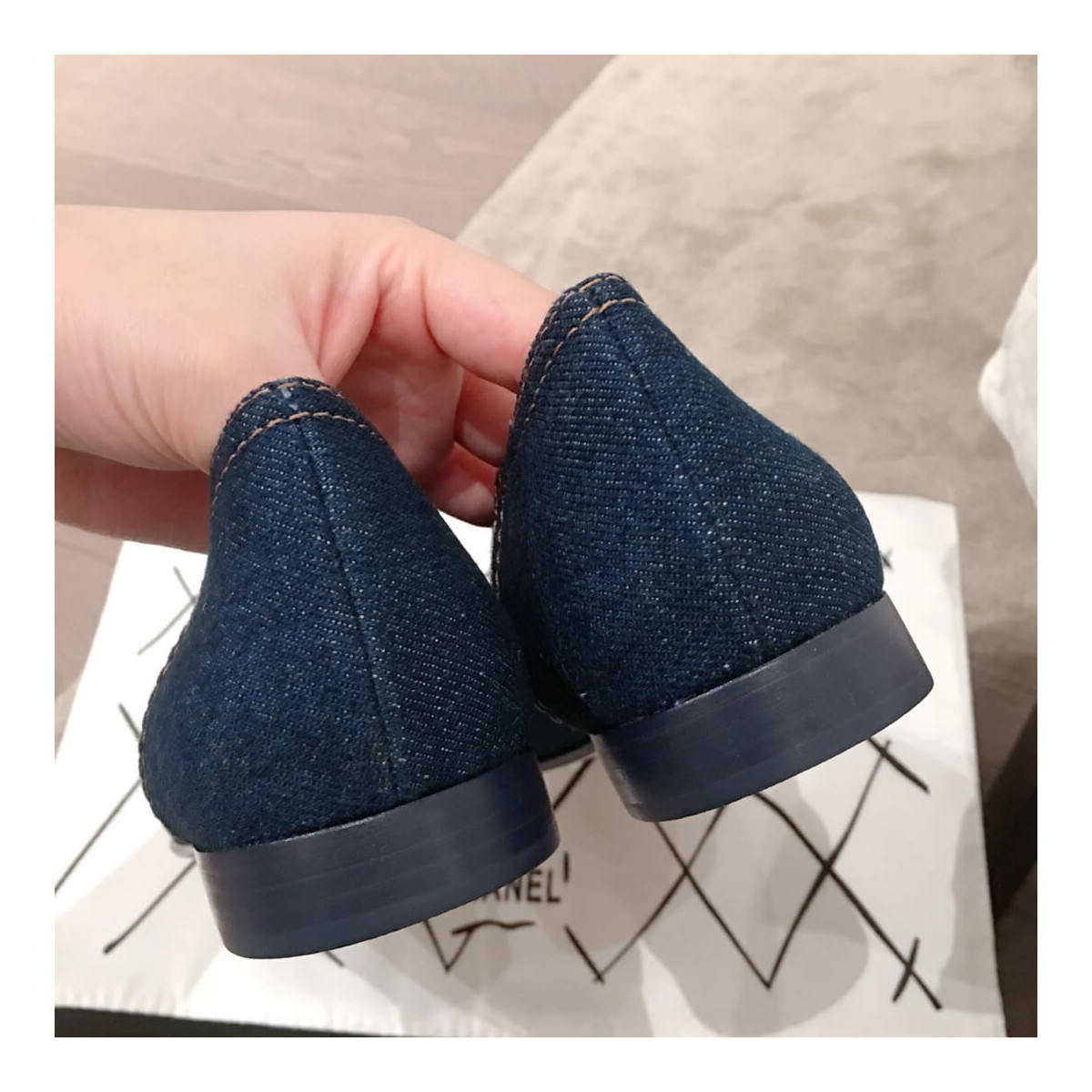 Chanel Denim Logo Ballerinas G35780