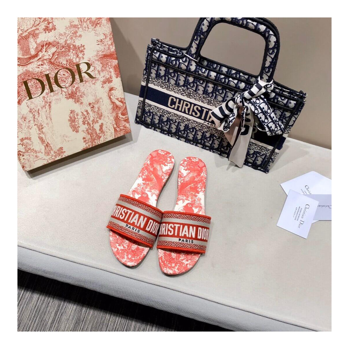 Dior Dway Mule In Embroidered Cotton KCQ3008