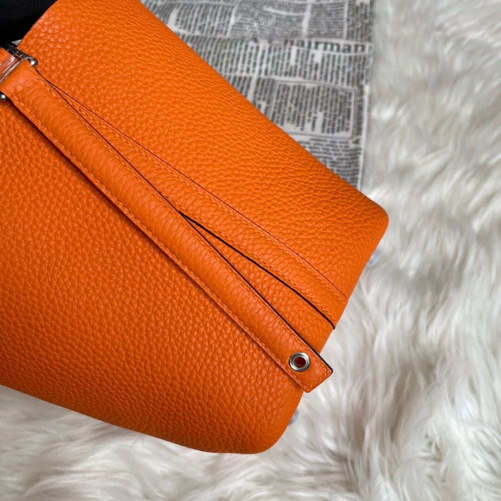 Hermes Picotin Lock Bag in Taurillon Clemence Orange