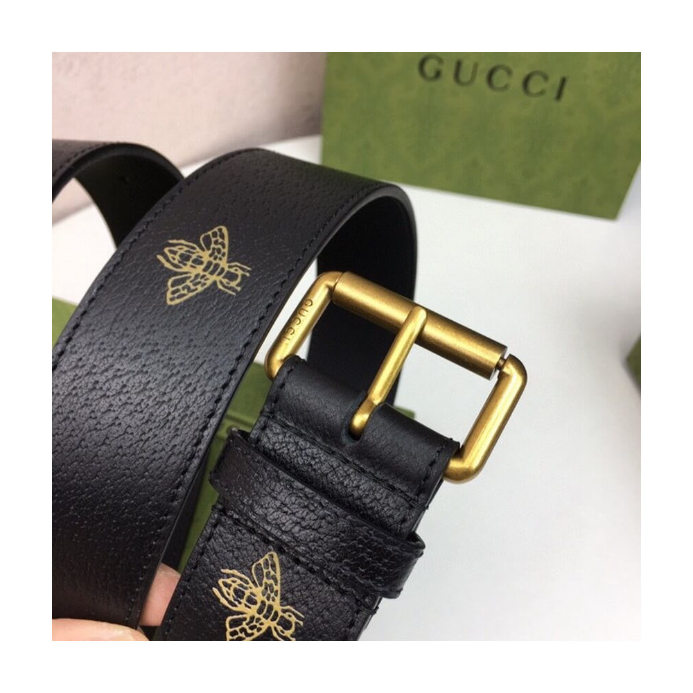 Gucci Calfskin Bees And Stars Print Belt 40mm 576179