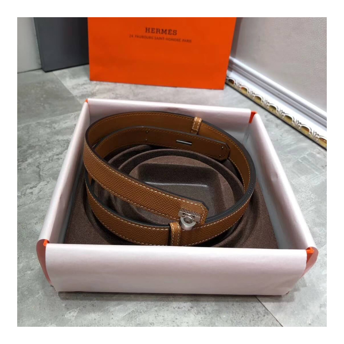 Hermes O&#039;Kelly 24 Belt H07960 Brown