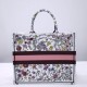 Christian Dior Book Tote White Multicolor Florilegio Embroidery