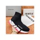 Balenciaga Speed 2.0 Knit Sock Sneakers 617239 Metallic Black/White/Pink