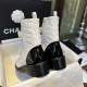 Chanel Quilted Lambskin &amp; Patent Calfskin Lace Up Combat Boots G45005