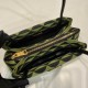 Prada Small Symbole Bag Embroidered Fabric 1BA368 Black/Ivy Green