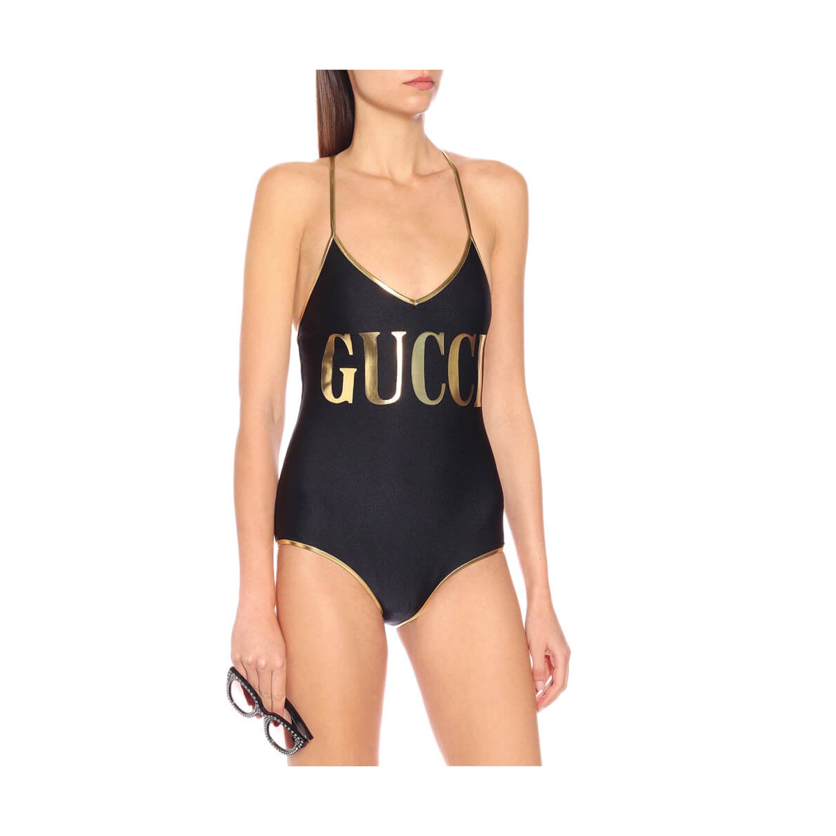 Gucci Stretch Fabric Swimsuit With Gucci Print 574126