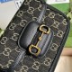 Gucci Horsebit 1955 Denim Mini Bag 658574 Black