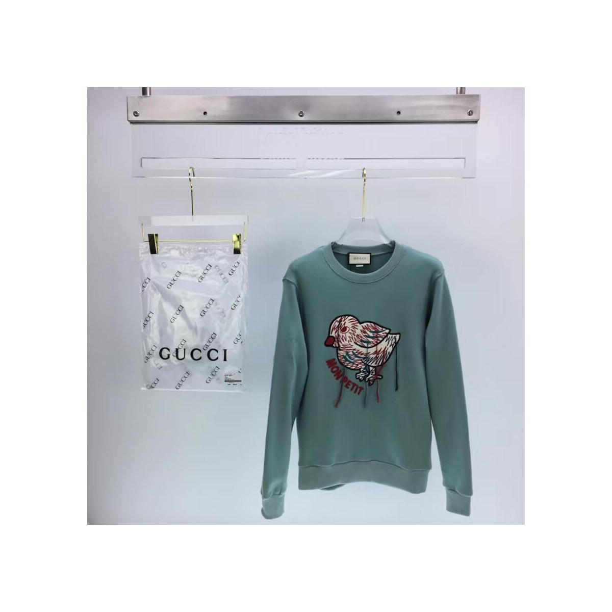 Gucci Mohair Crop Sweatshirt With Chick 636008