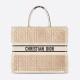 Christian Dior Large Book Tote Beige Cannage Shearling M1286